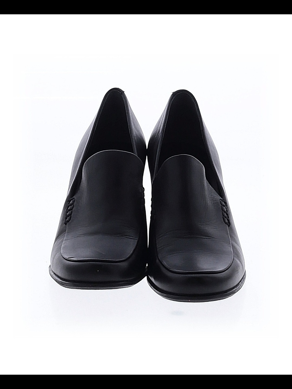 Franco Sarto Black Leather Slip-On Heels